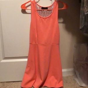 Neon pink skater girl dress